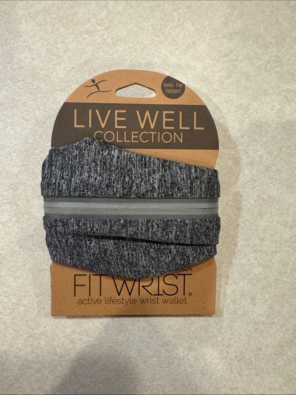 Live Well FitWrist Active Wrist Wallet in Gray Heather